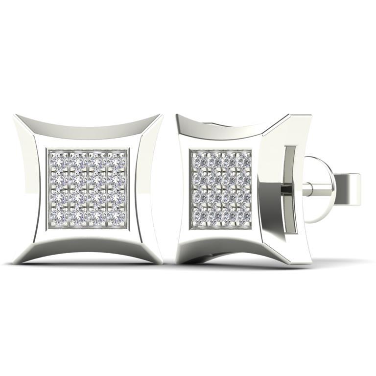 14K Solid Gold 0.07ctw Diamond Kite Stud Earrings