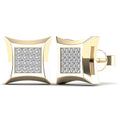 14K Solid Gold 0.07ctw Diamond Kite Stud Earrings