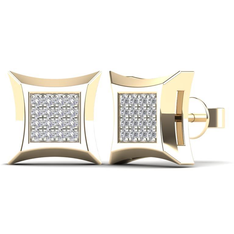 14K Solid Gold 0.07ctw Diamond Kite Stud Earrings