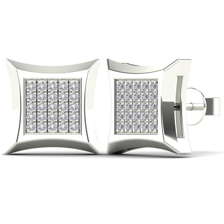 14K Solid Gold 0.10ctw Diamond Kite Stud Earrings
