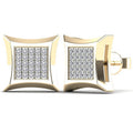 14K Solid Gold 0.10ctw Diamond Kite Stud Earrings