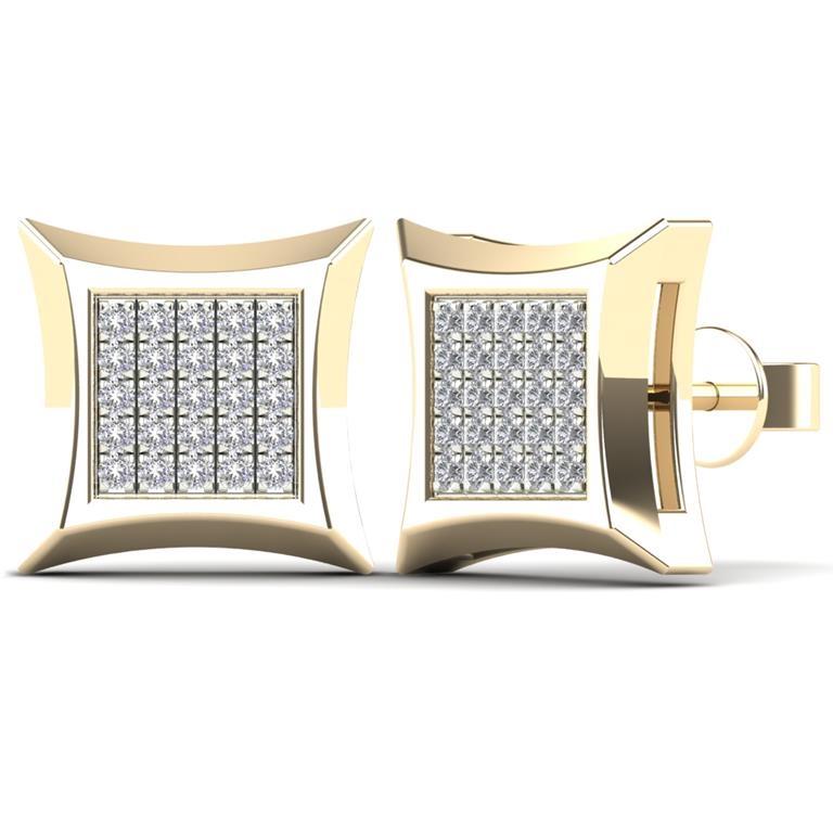 14K Solid Gold 0.10ctw Diamond Kite Stud Earrings