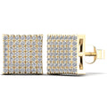 10K Solid Gold 0.25ctw Diamond Square Shape Stud Earrings