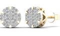 14K Solid Gold 0.19ctw Diamond Round Stud Earrings
