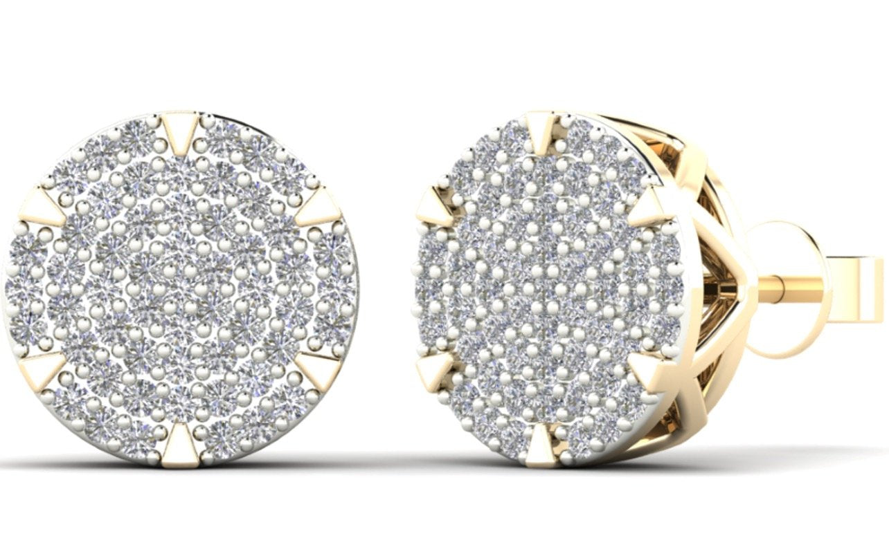 14K Solid Gold 0.33ctw Diamond Round Stud Earrings
