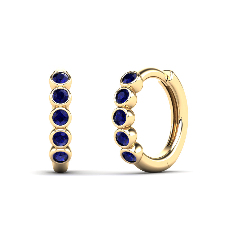 14K Solid Gold  0.18ctw Diamond Hoop Earrings