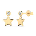 14K Solid Gold 0.05ctw Diamond Stud Earrings
