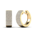 14K Solid Gold  0.43ctw Diamond Hoop Earrings