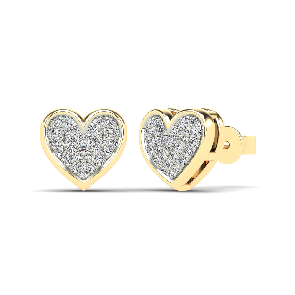 14K Solid Gold  0.14ctw Diamond Stud Earrings