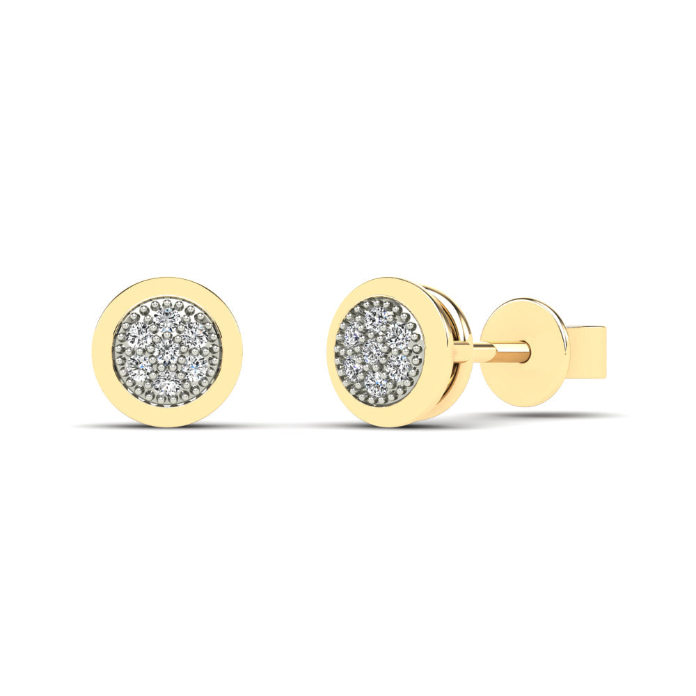 14K Solid Gold  0.04ctw Diamond Stud Earrings