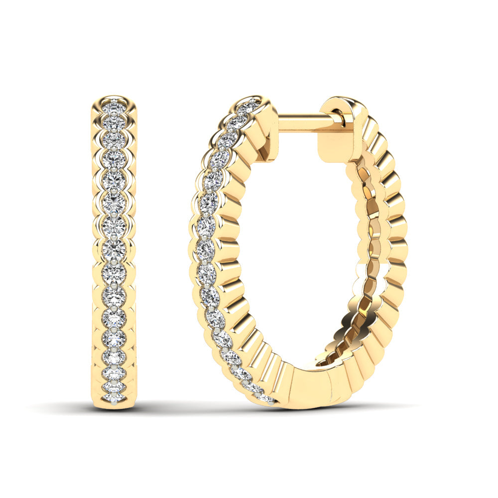 14K Solid Gold  0.13ctw Diamond Stud Earrings