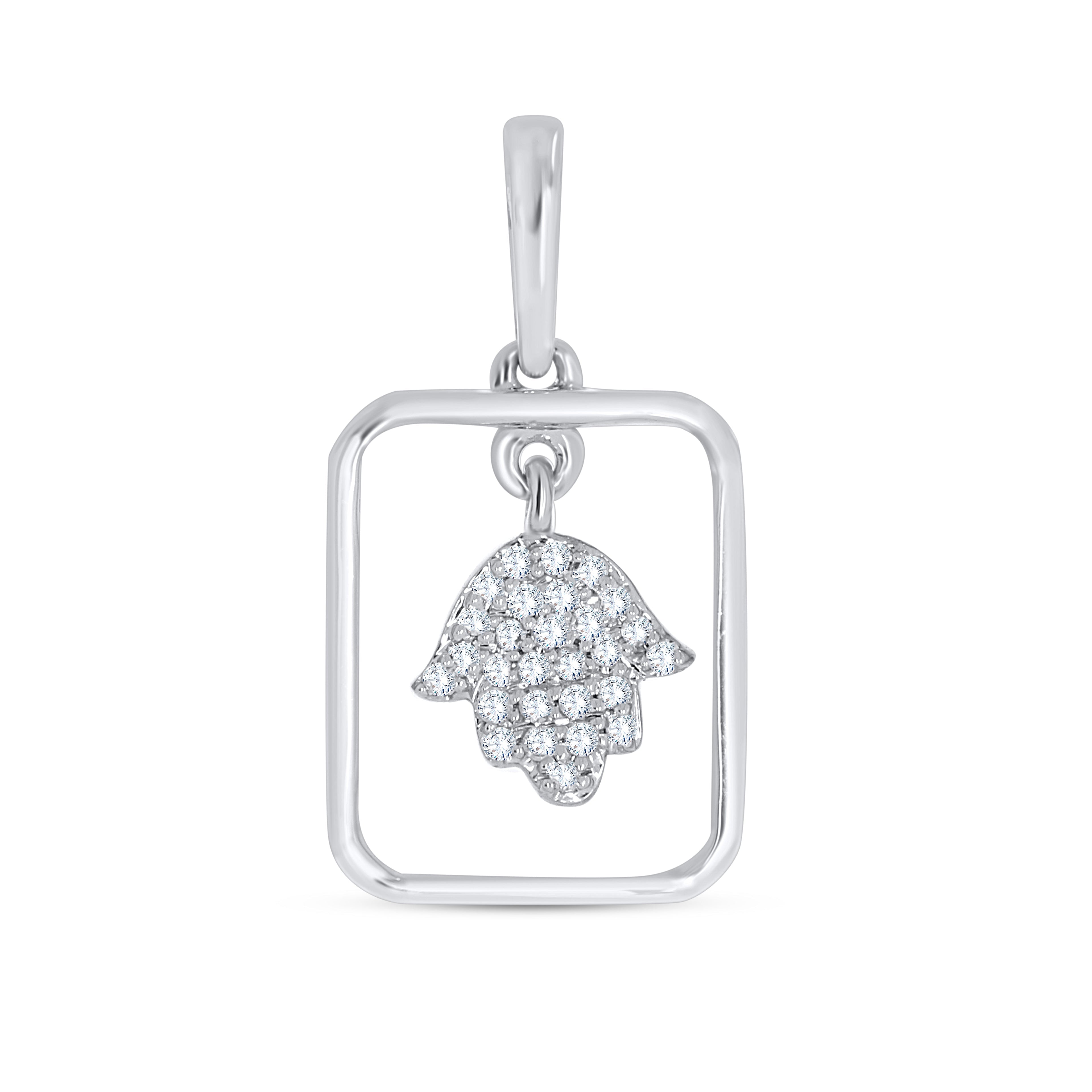 14K Solid Gold  0.08ctw Diamond Pendants