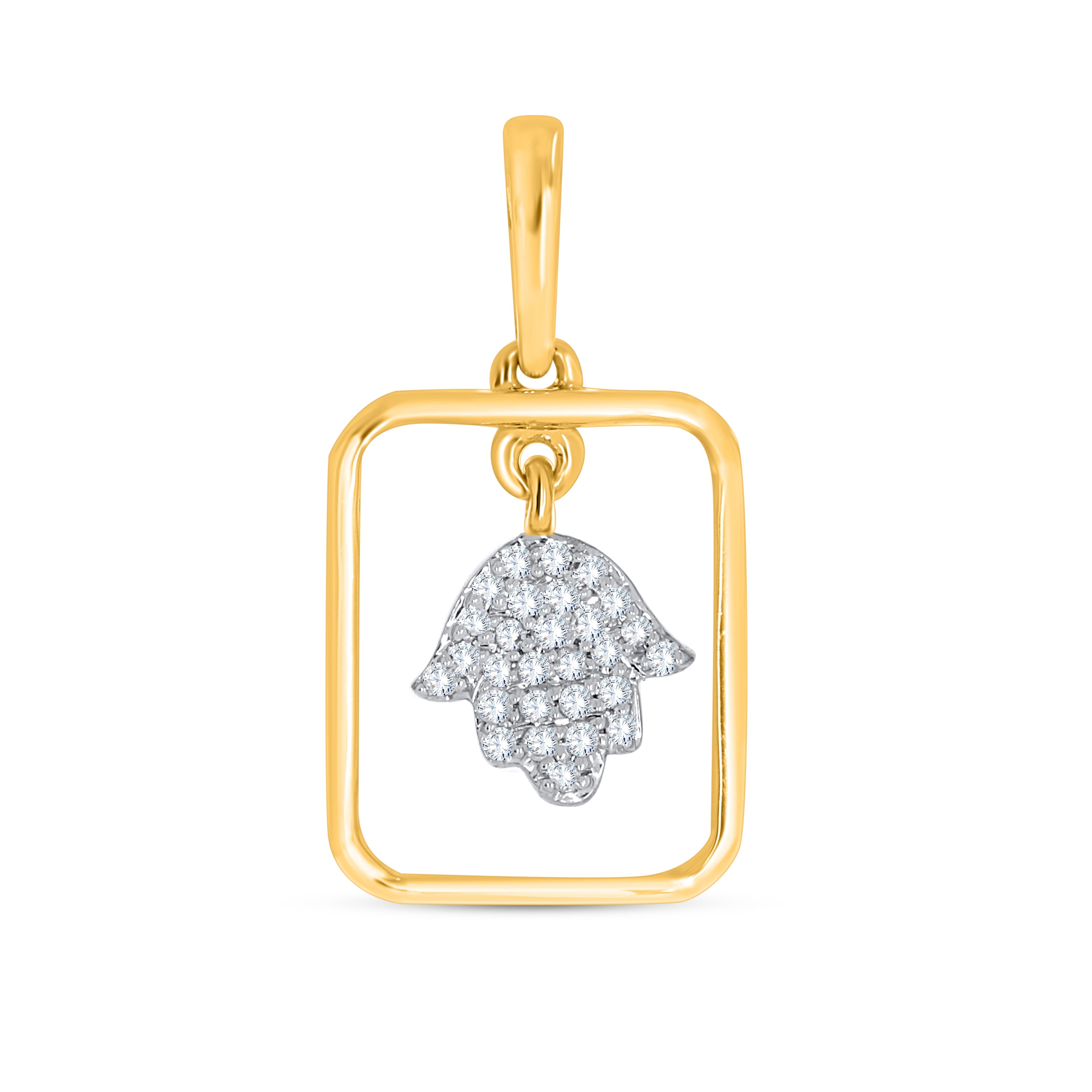 14K Solid Gold  0.08ctw Diamond Pendants