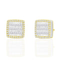 10K Solid Gold 0.54ctw Baguette Diamond Stud Earrings