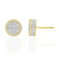 10K Solid Gold 0.34ctw Baguette & Round Brilliant Diamond Stud Earrings