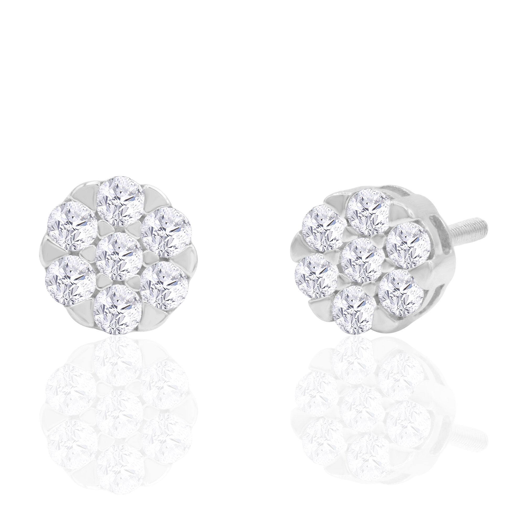 14K Solid Gold 0.35ctw Diamond Stud Earrings