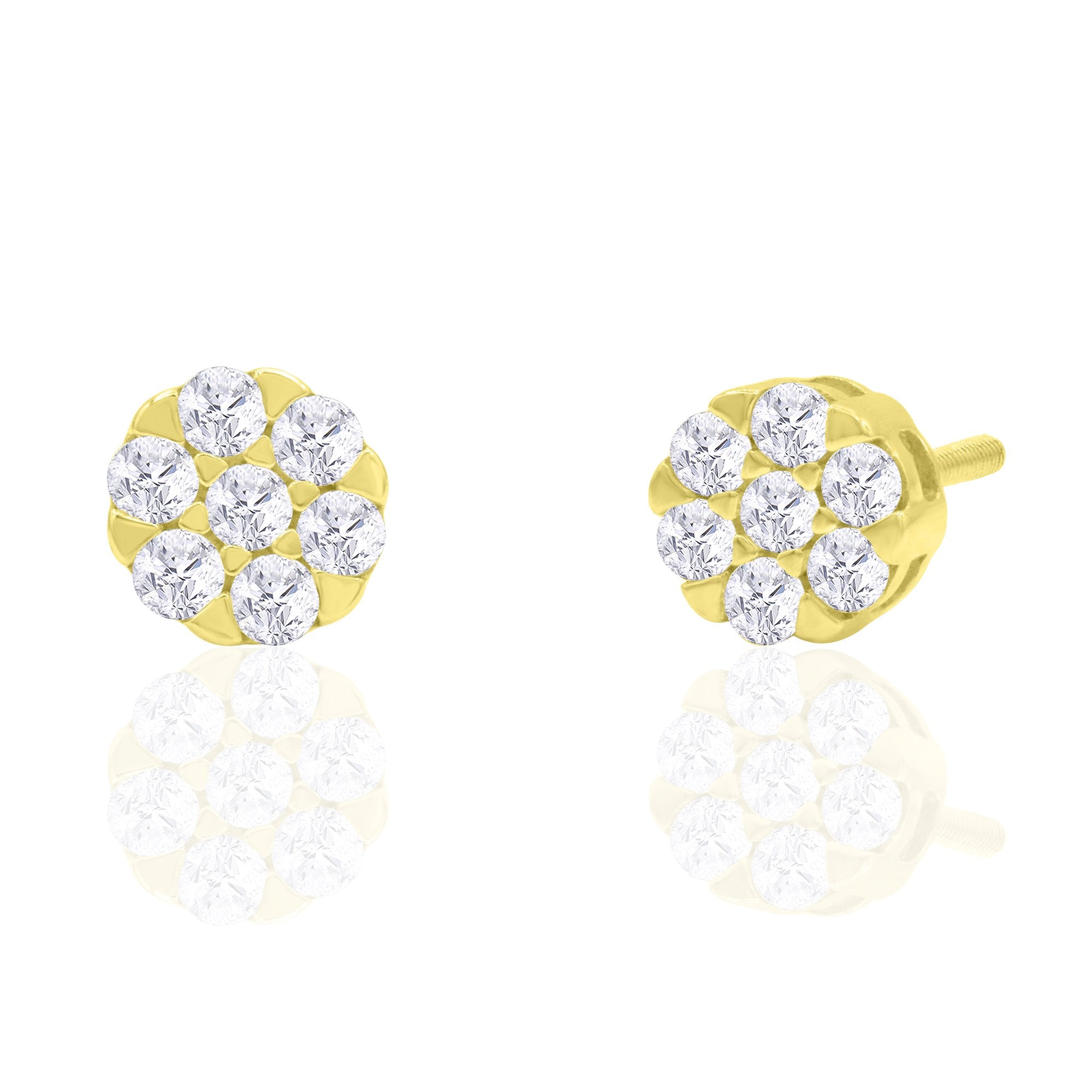 14K Solid Gold 0.35ctw Diamond Stud Earrings