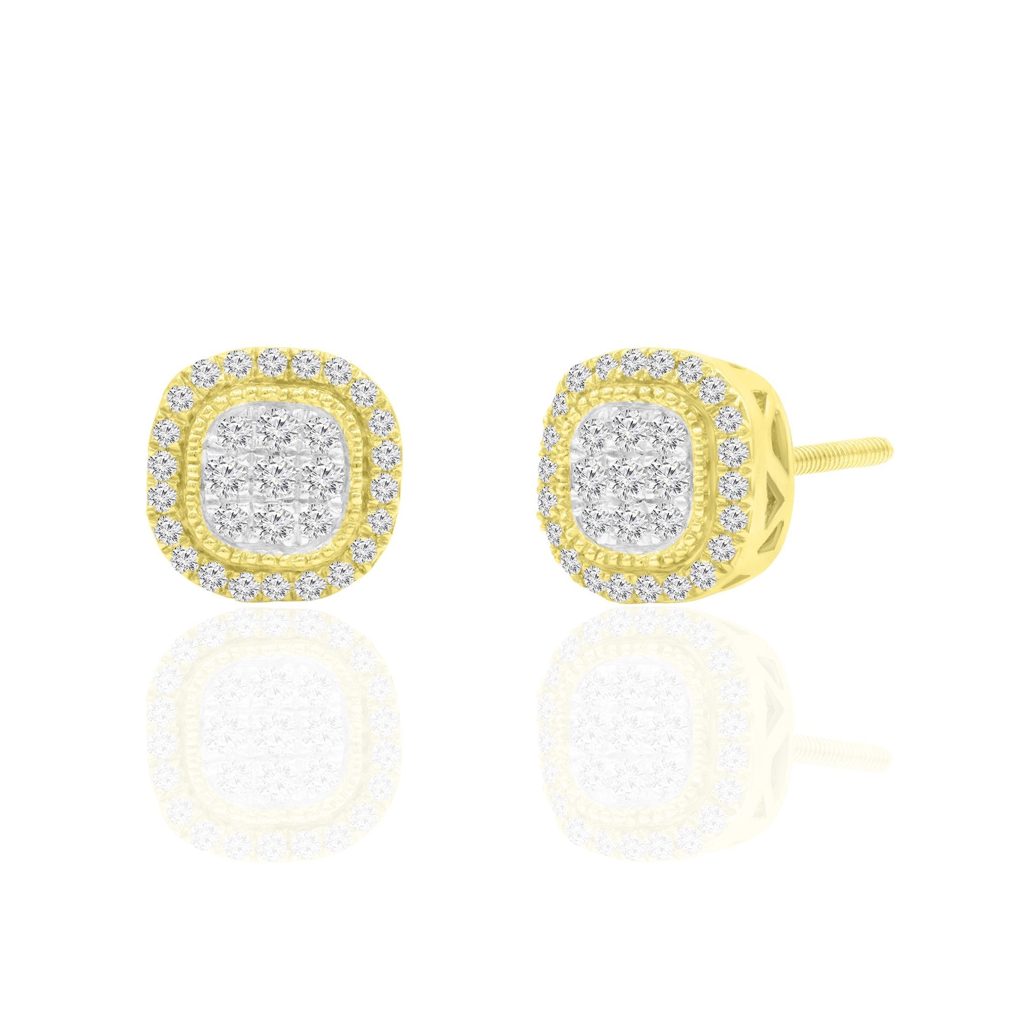 14K Solid Gold 0.26ctw Diamond Stud Earrings