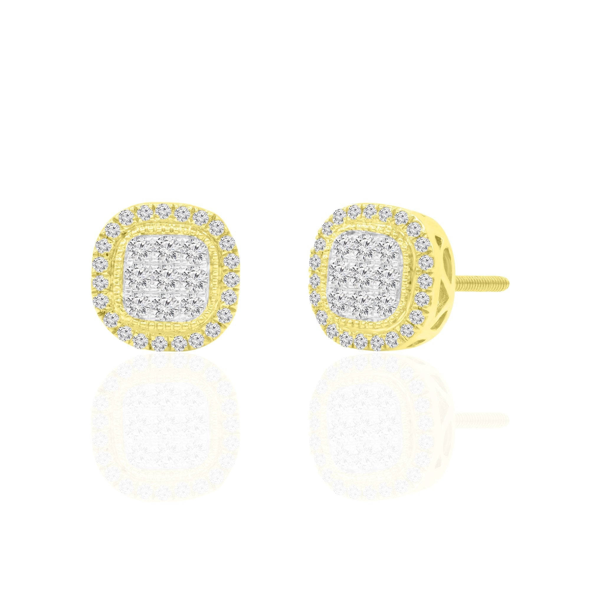 14K Solid Gold 0.38ctw Diamond Stud Earrings