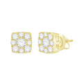 14K Solid Gold 0.98ctw Diamond Stud Earrings