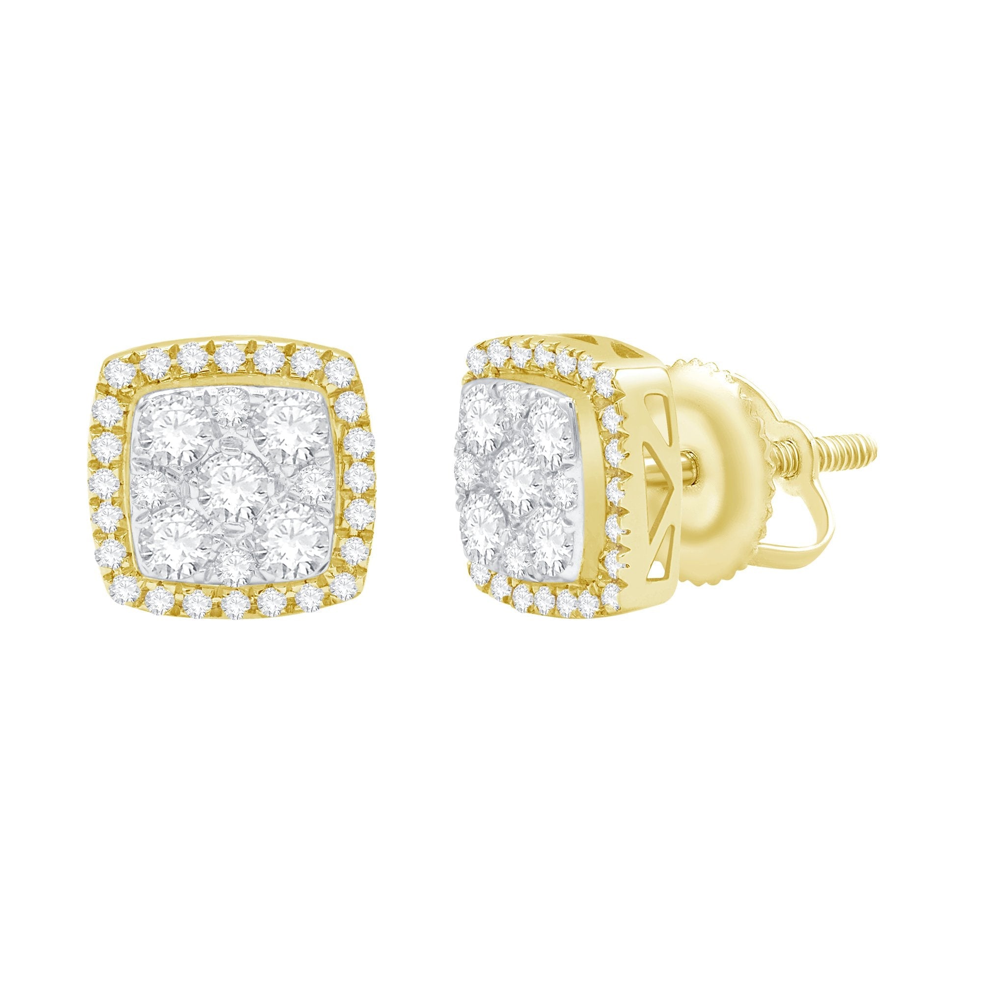 14K Solid Gold 0.65ctw Diamond Stud Earrings