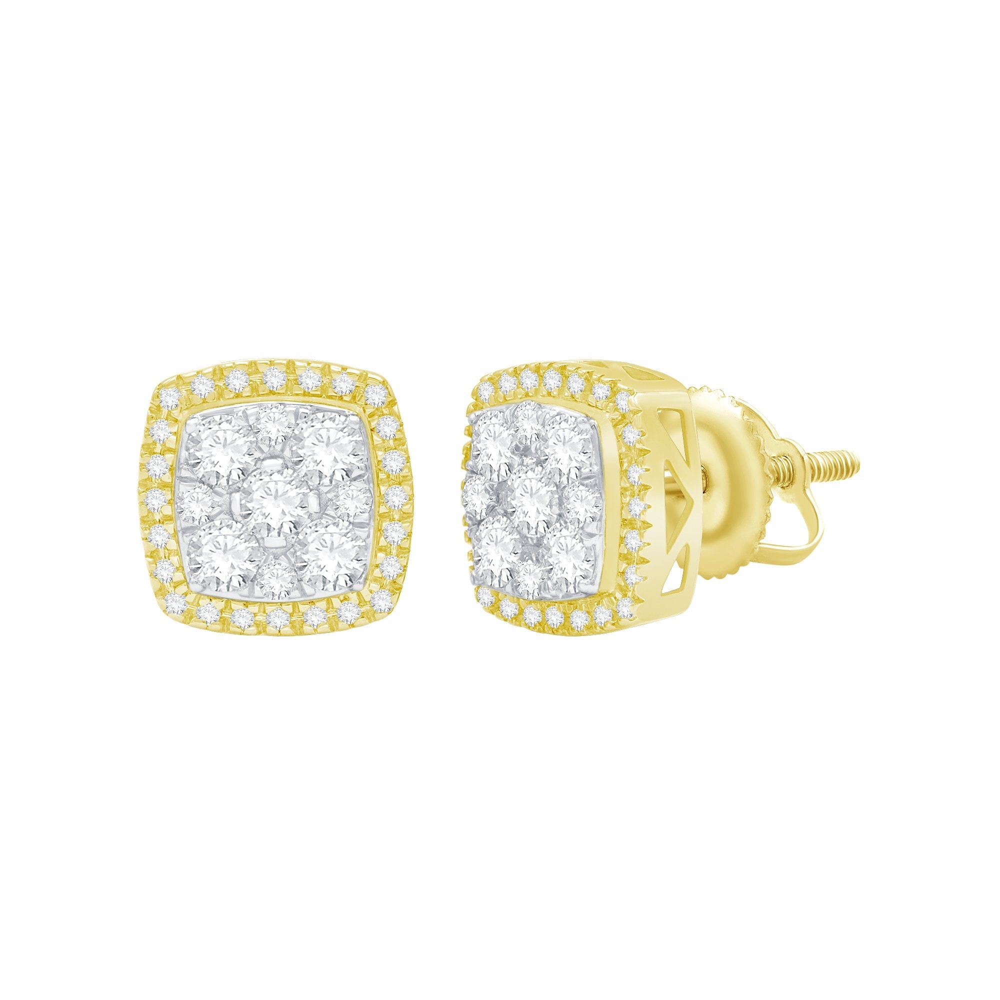 14K Solid Gold 1.00ctw Diamond Stud Earrings