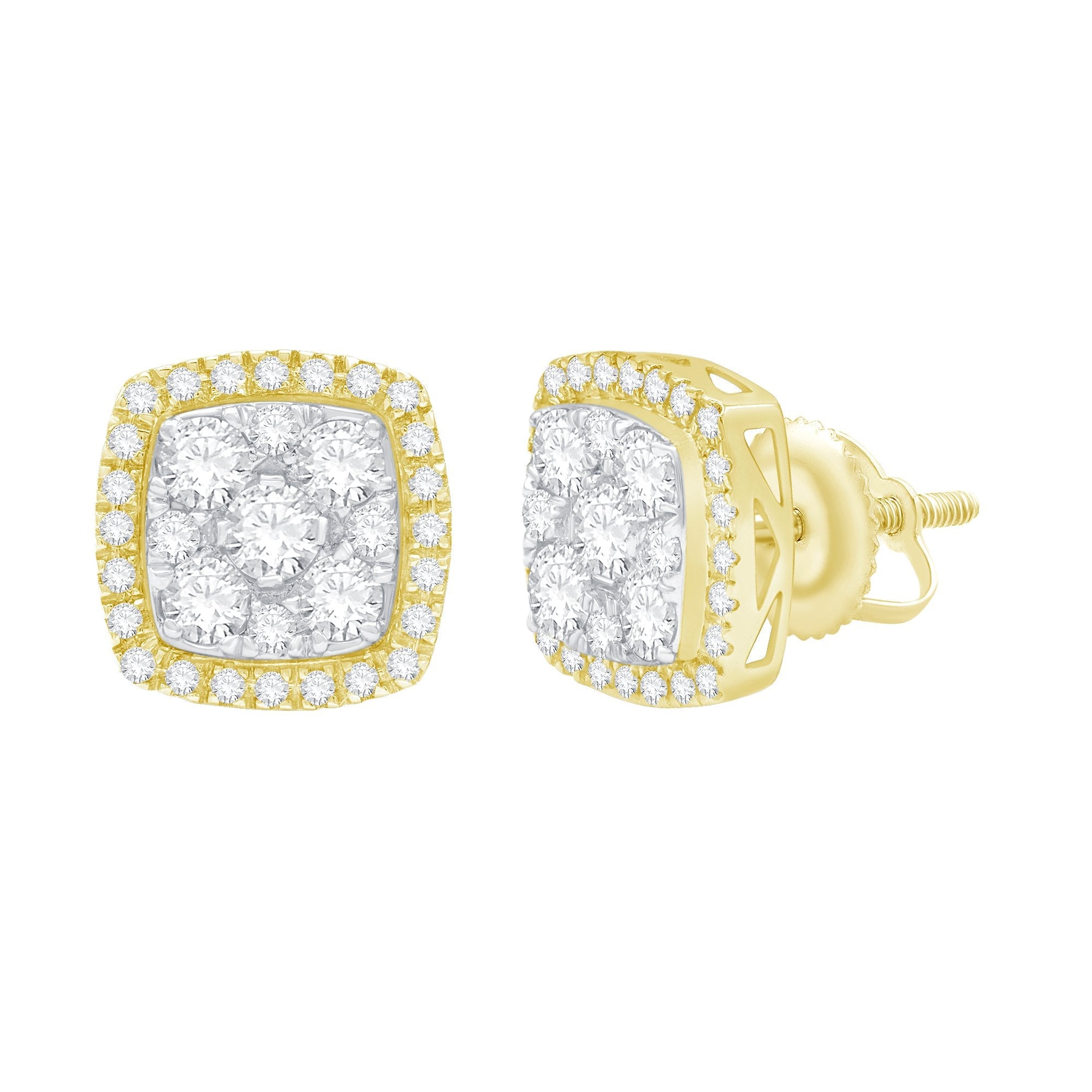 14K Solid Gold 1.40ctw Diamond Stud Earrings