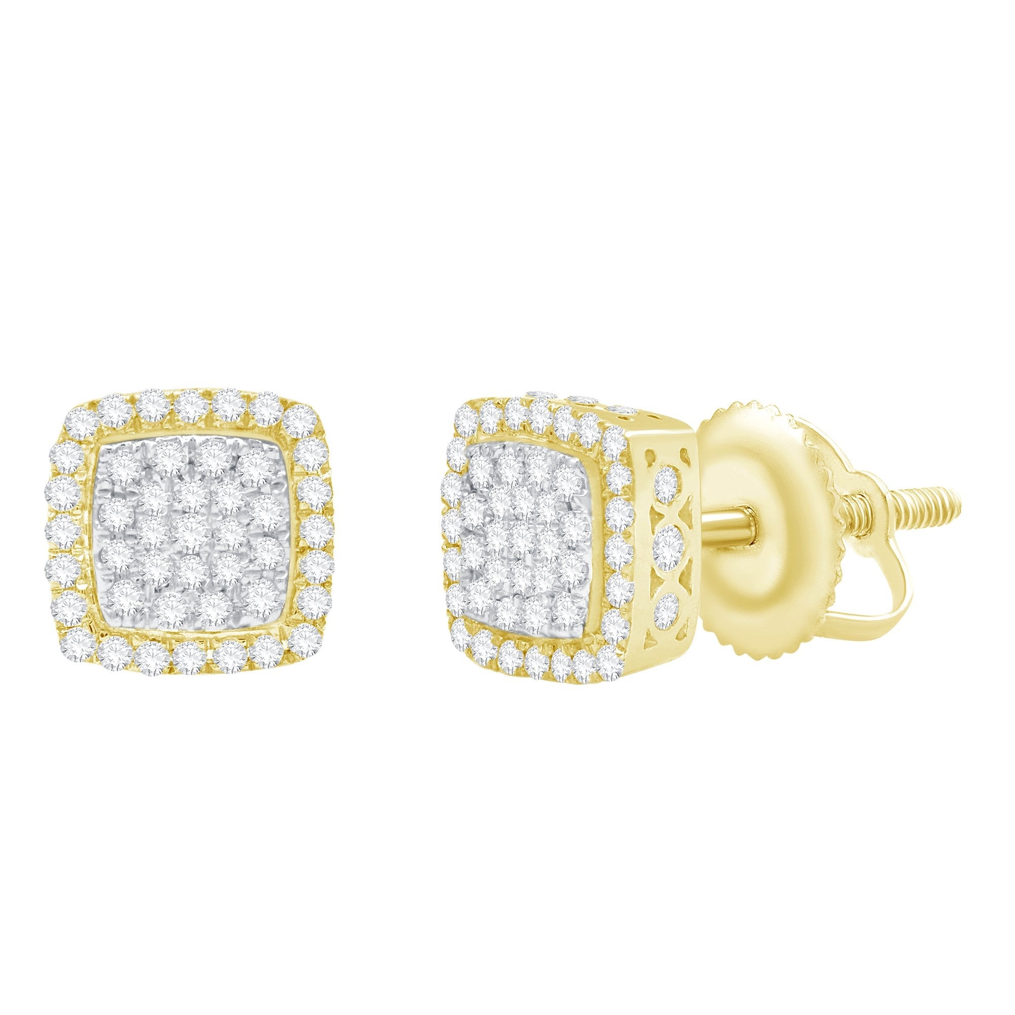 14K Solid Gold 0.34ctw Diamond Stud Earrings