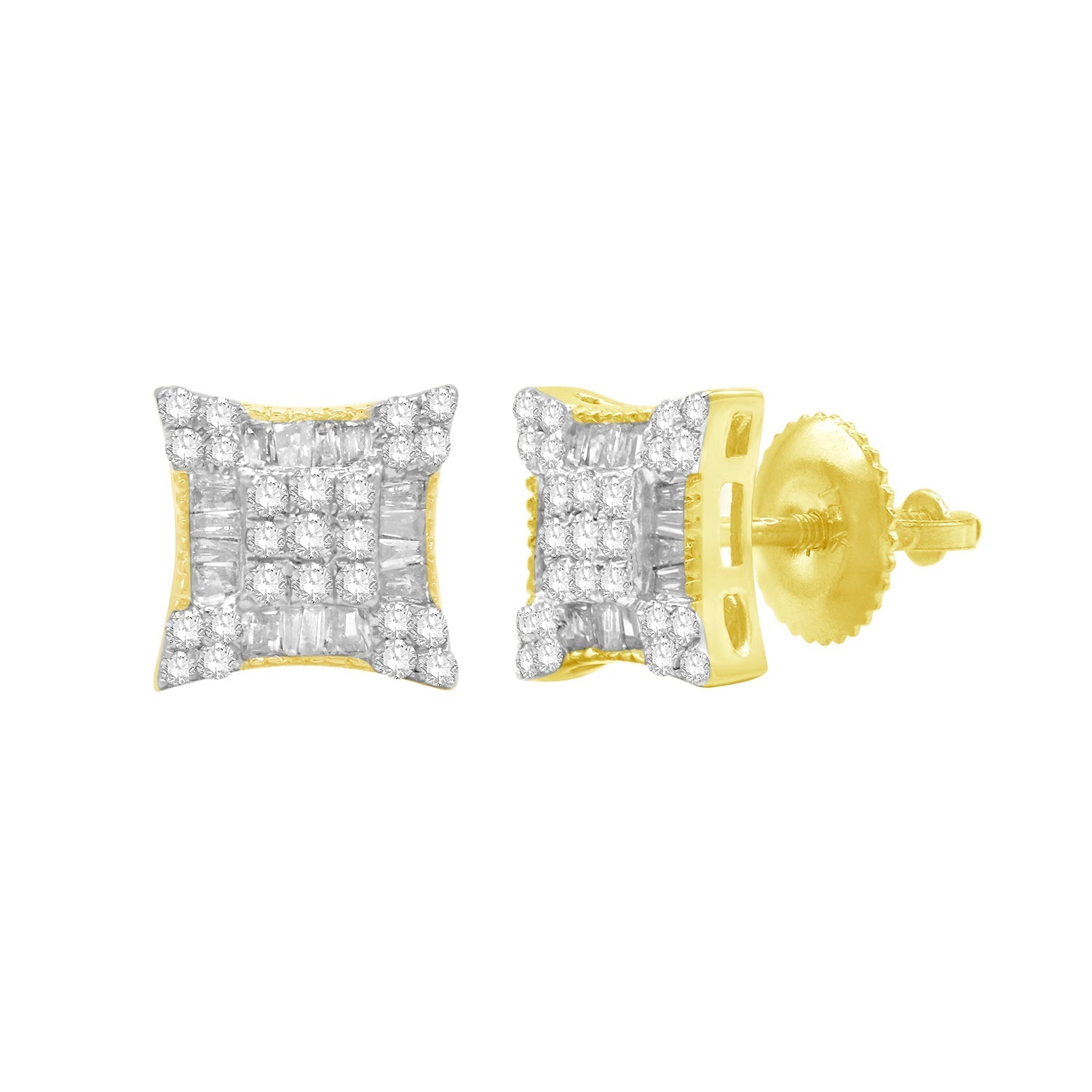 14K Solid Gold 0.37ctw Diamond Stud Earrings