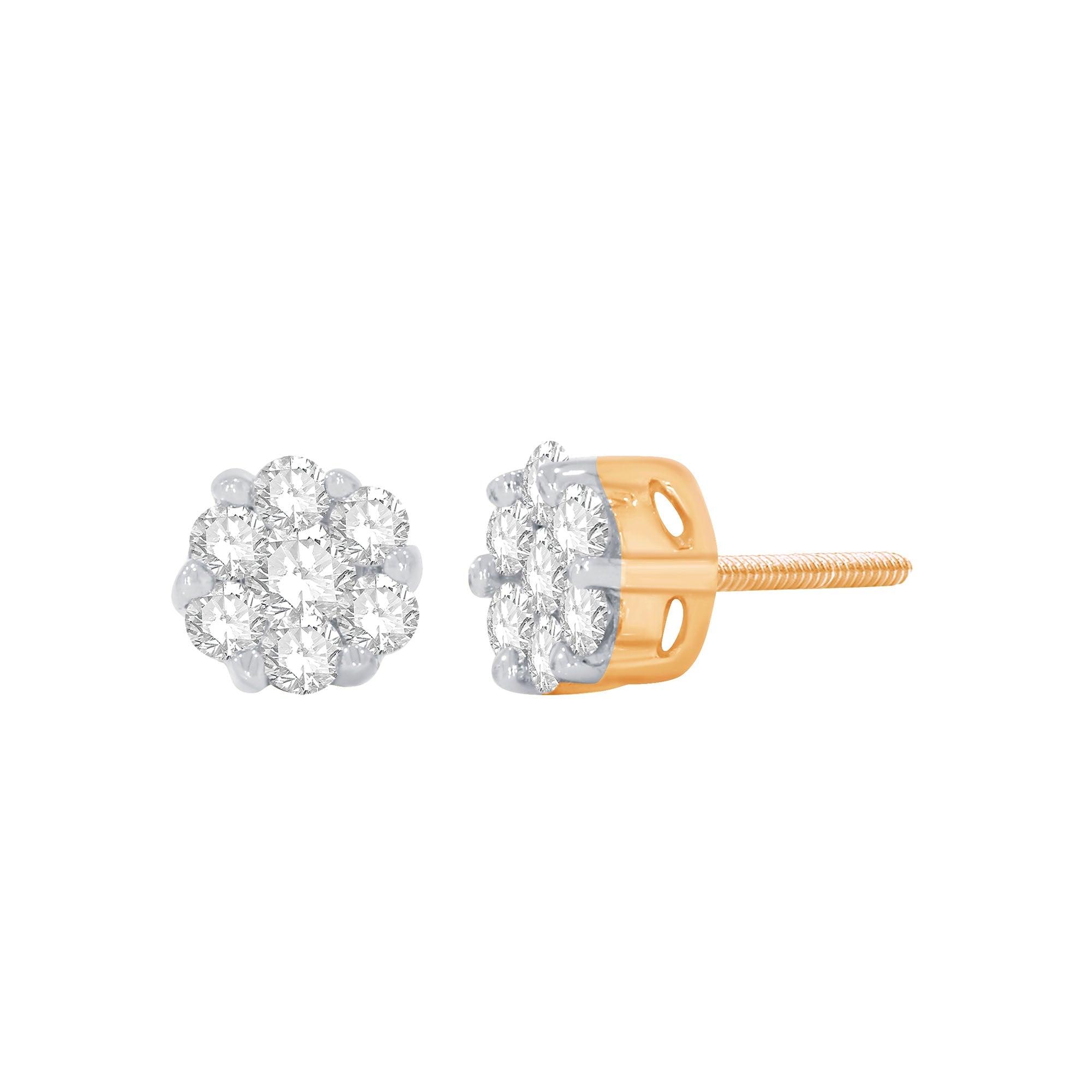14K Solid Gold 0.23ctw Diamond Stud Earrings