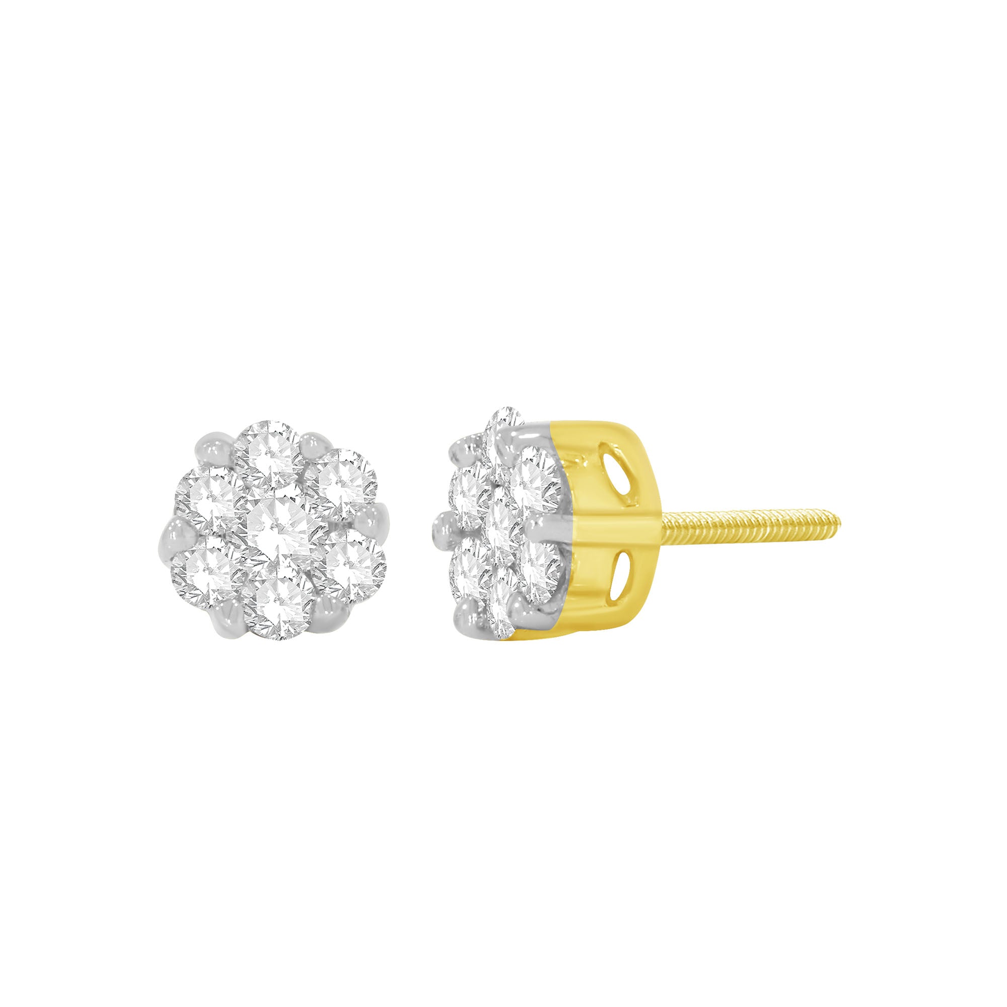 14K Solid Gold 0.23ctw Diamond Stud Earrings