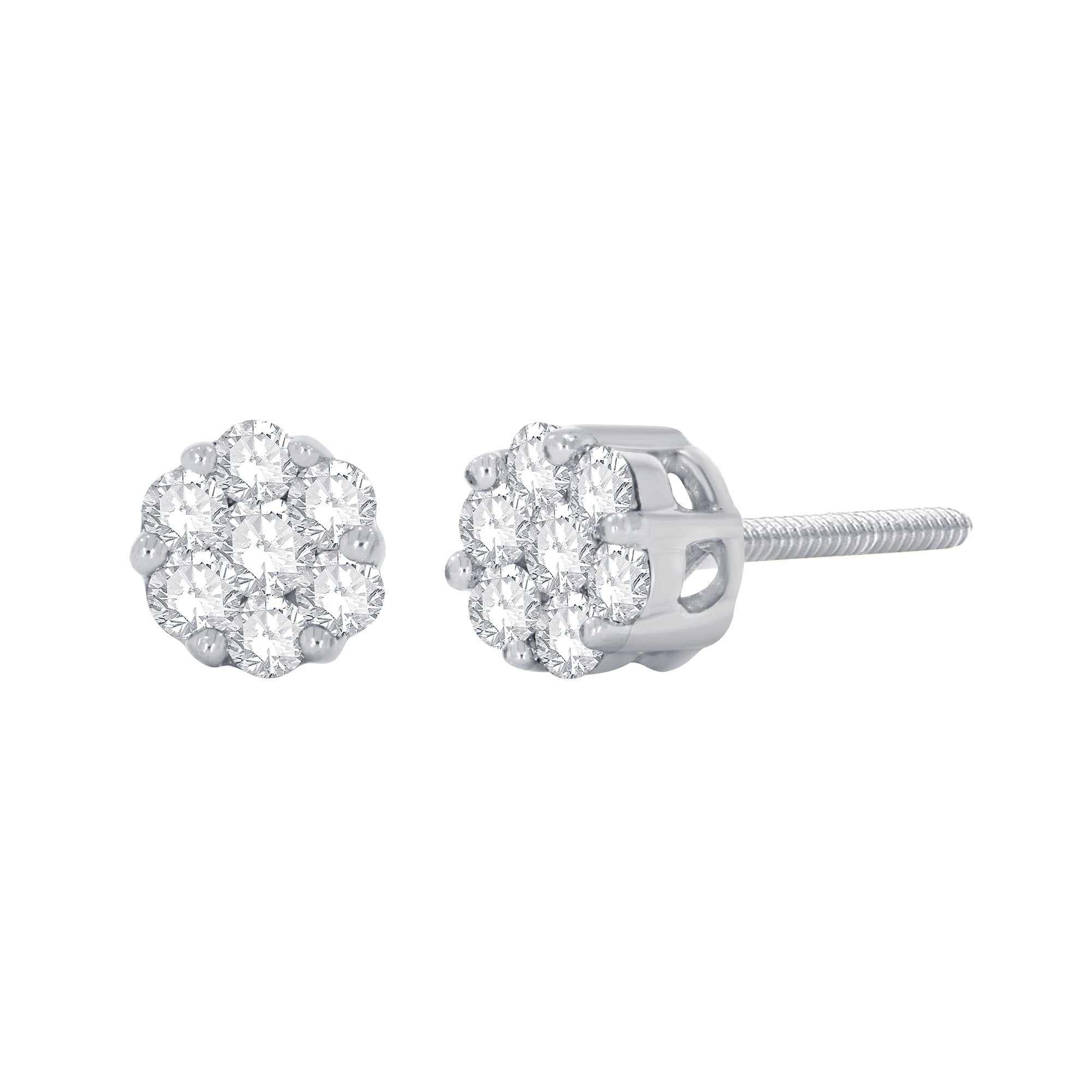 14K Solid Gold 0.49ctw Diamond Stud Earrings