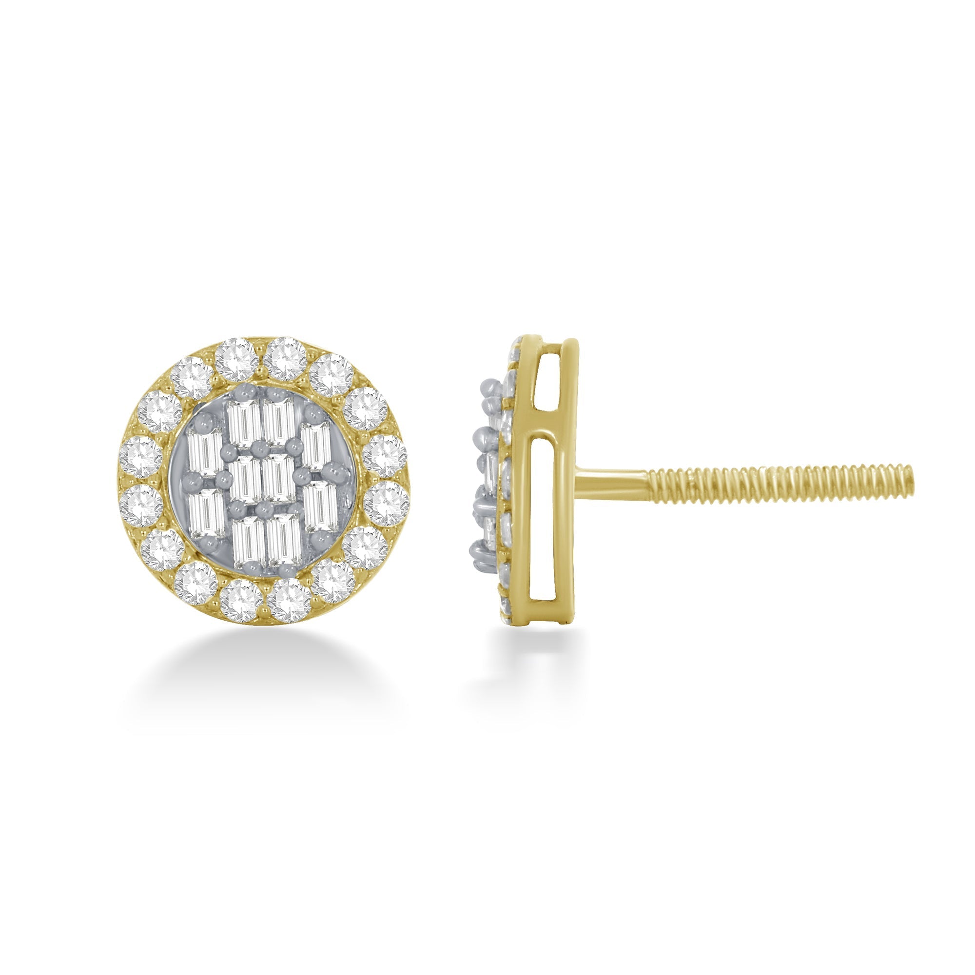 14K Solid Gold  0.45ctw Diamond Stud Earrings