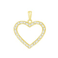 14K Solid Gold 0.25ctw Diamond Hear Pendants