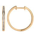 14K Solid Gold  0.28ctw Diamond Hoop Earrings