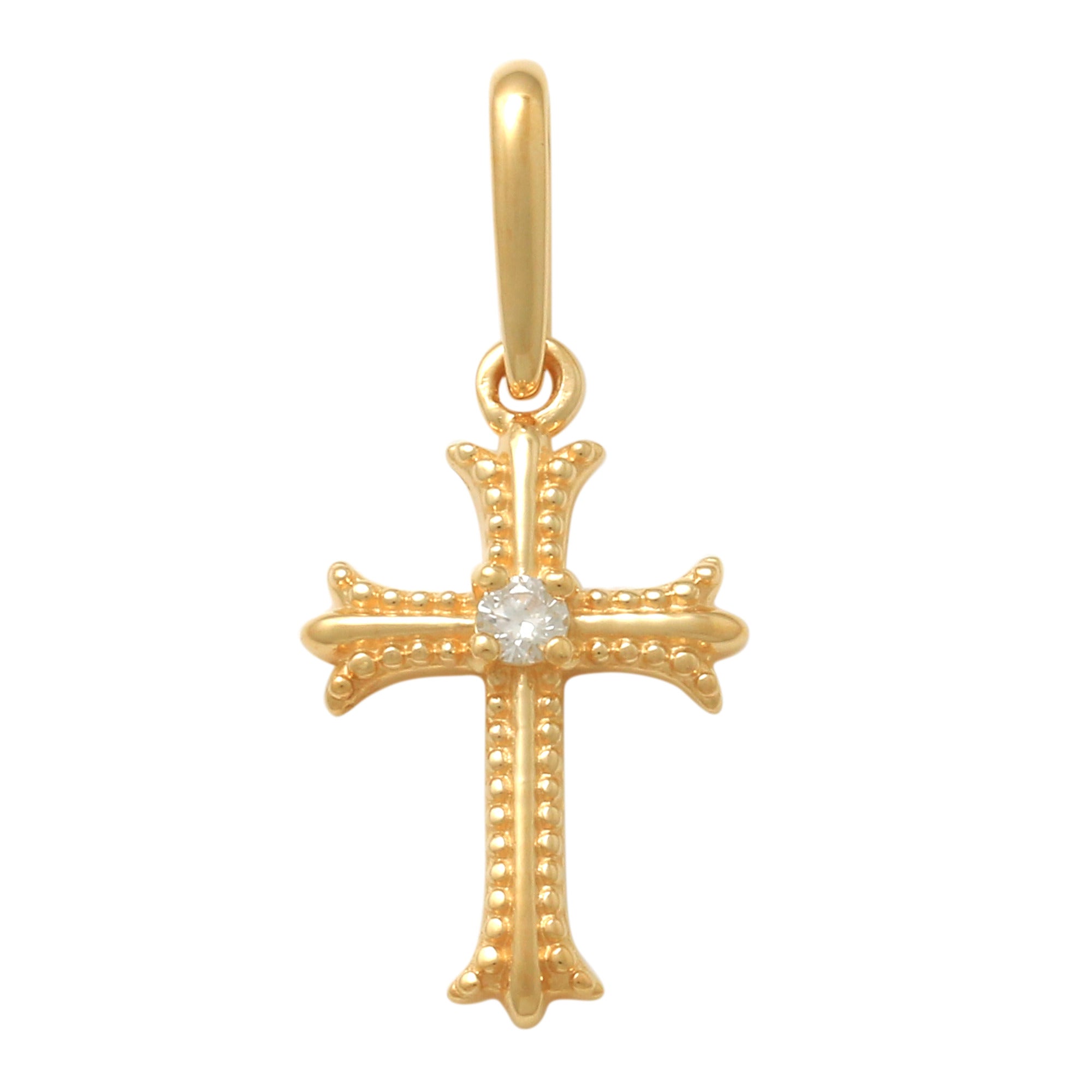 14K Solid Gold  0.017ctw Diamond Pendants