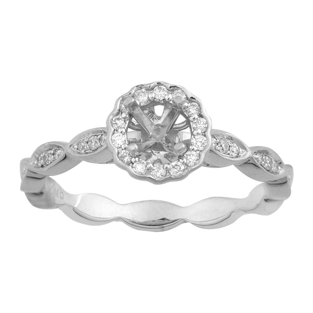 14K Solid Gold 0.17ctw Diamond Womens Engagement Ring