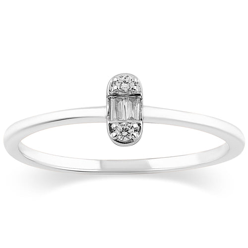 14K Solid Gold  0.07ctw Diamond Womens Rings