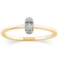 14K Solid Gold  0.07ctw Diamond Womens Rings