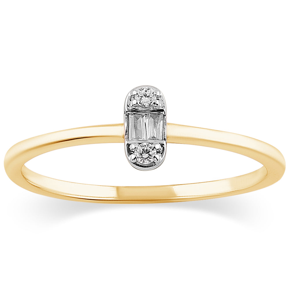 14K Solid Gold  0.07ctw Diamond Womens Rings