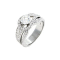 Diamond engagement ring 0.90ctw Round Brilliant Diamond Prong, micro pave setting in 14K Solid Gold