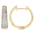 14K Solid Gold  0.48ctw Diamond Hoop Earrings