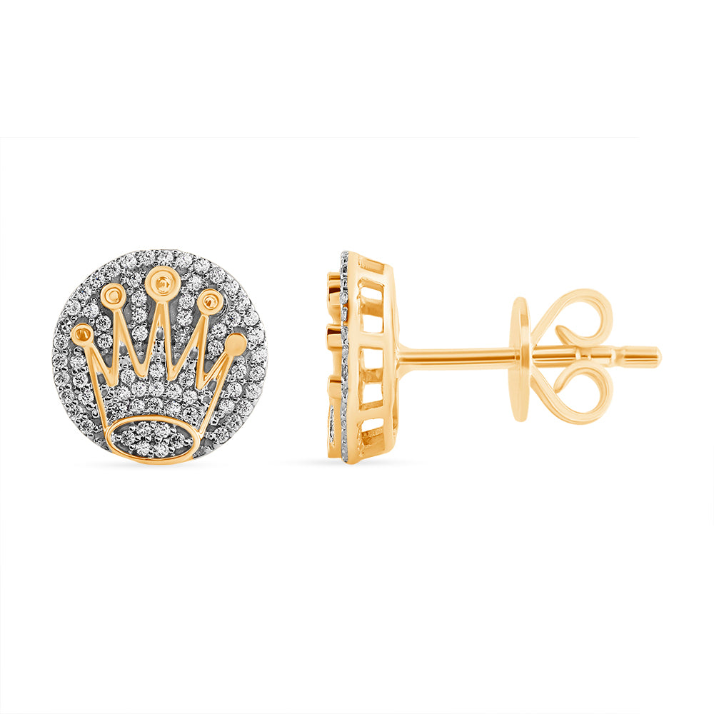 14K Solid Gold 0.19ctw Diamond Stud Earrings