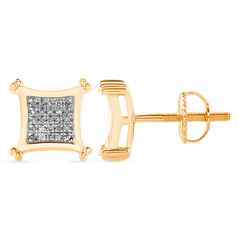 14K Solid Gold 0.10ctw Diamond Stud Earrings