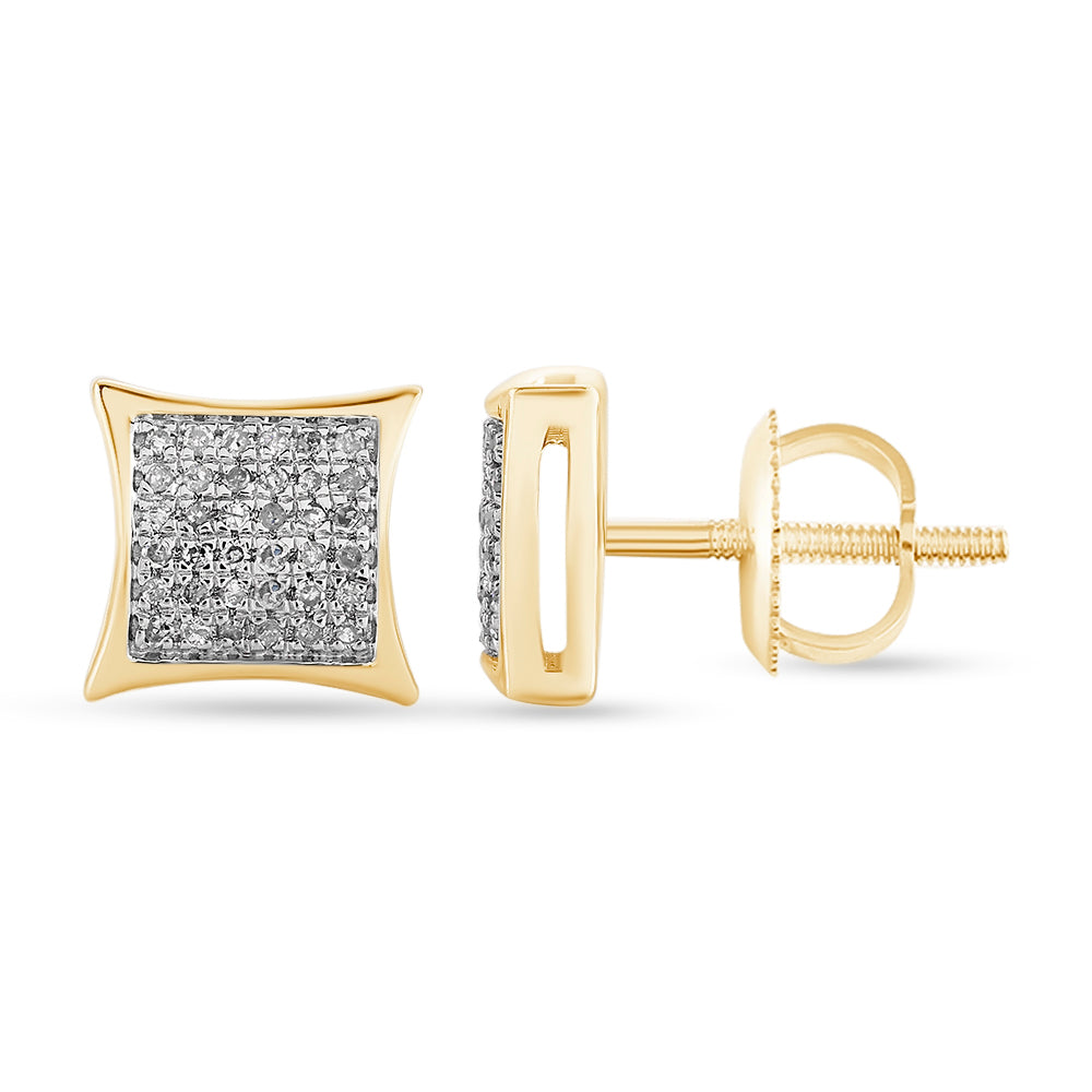 14K Solid Gold 0.14ctw Diamond Stud Earrings