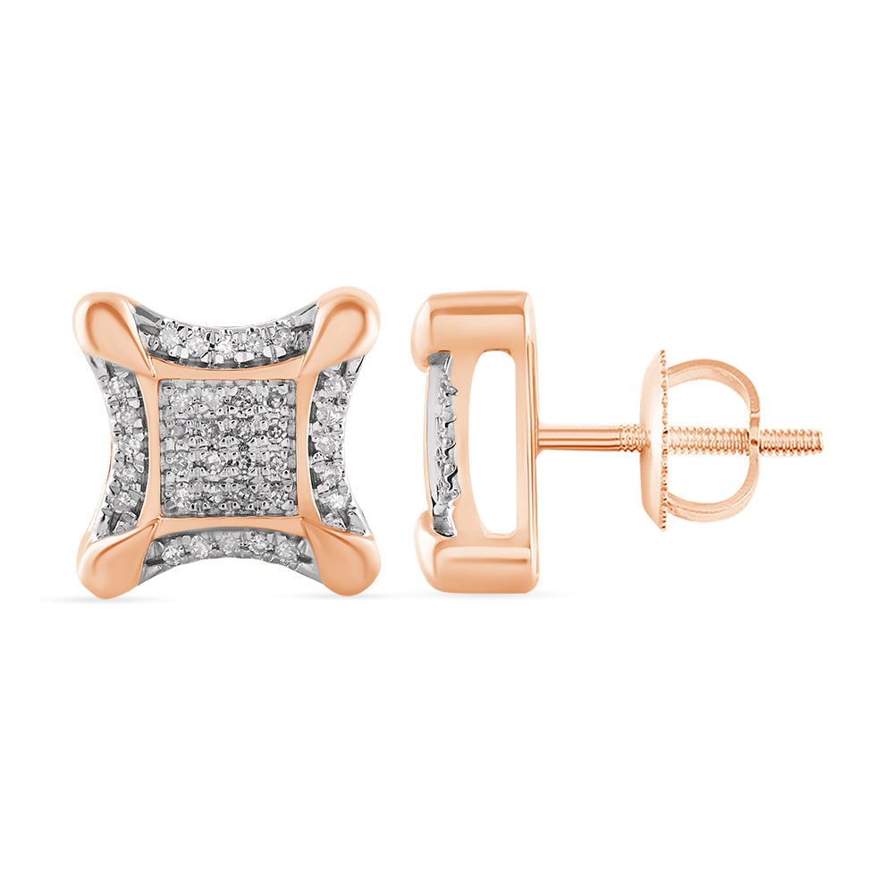 14K Solid Gold 0.18ctw Diamond Stud Earrings