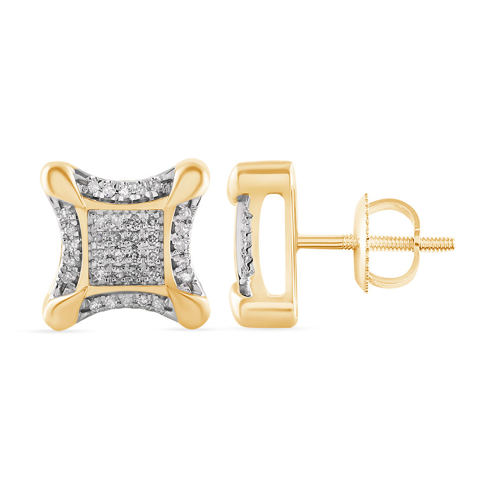 14K Solid Gold 0.18ctw Diamond Stud Earrings
