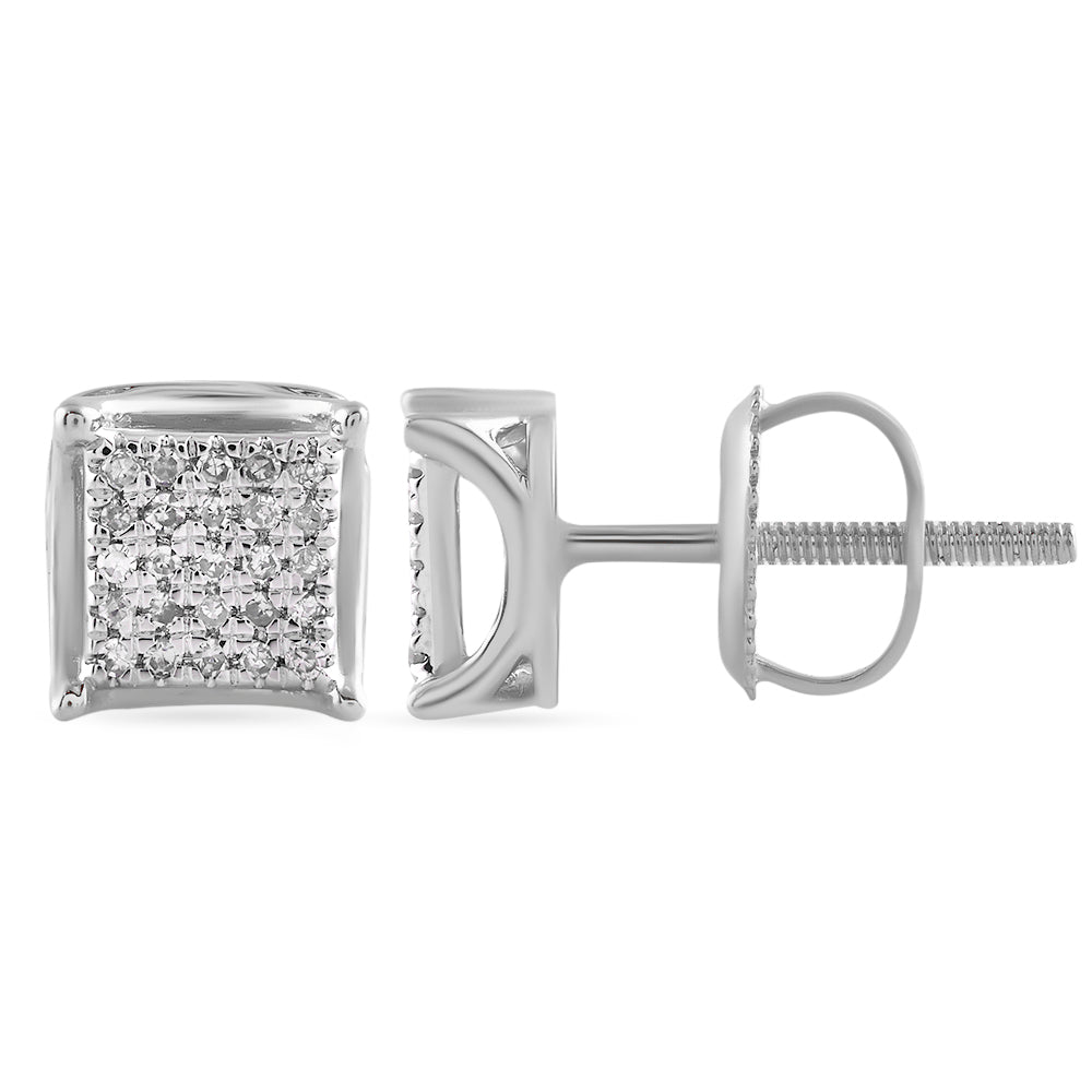 14K Solid Gold 0.10ctw Diamond Stud Earrings