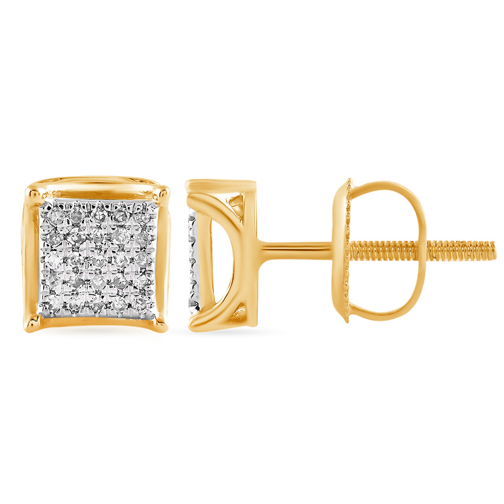 14K Solid Gold 0.10ctw Diamond Stud Earrings
