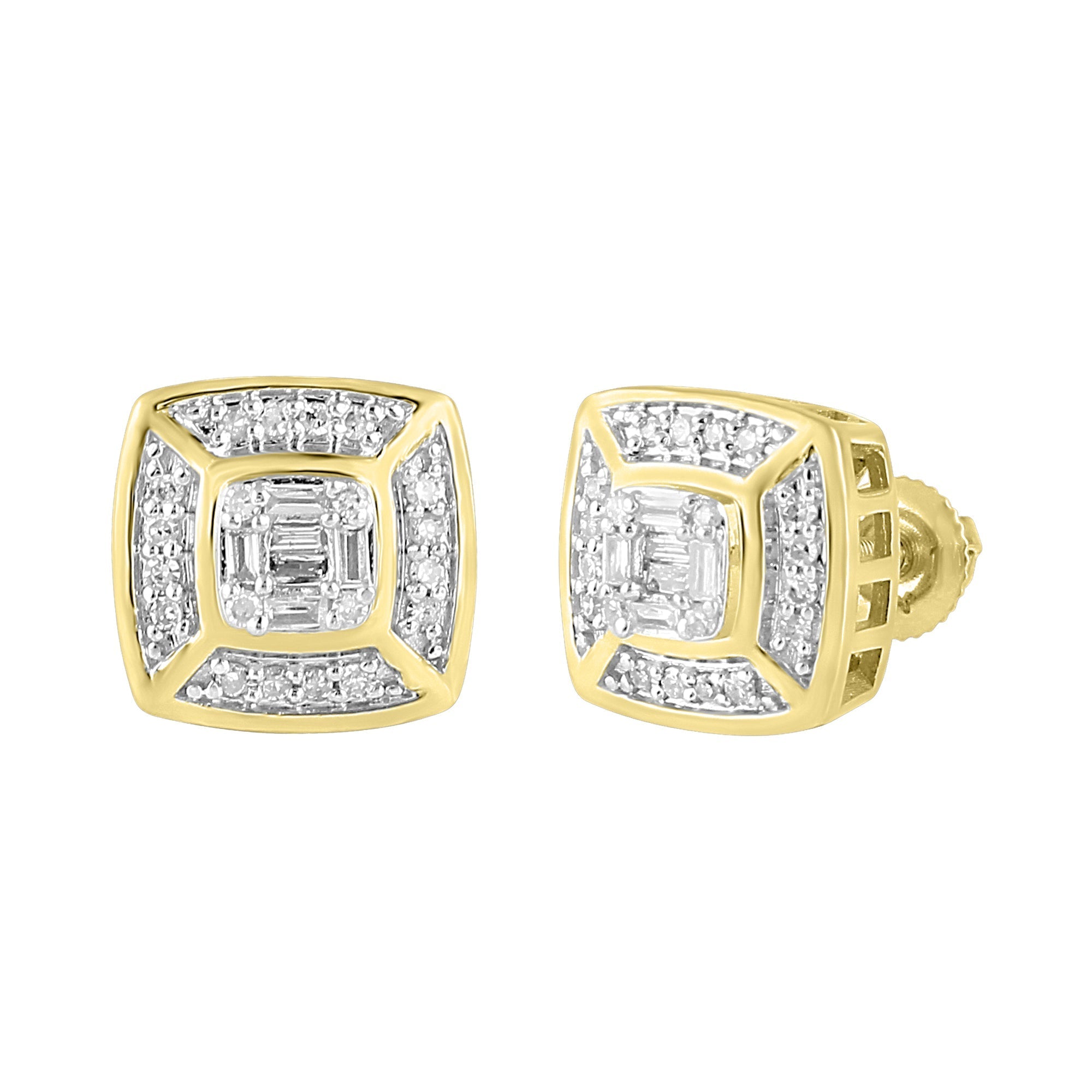 14K Solid Gold 0.26ctw Diamond Stud Earrings